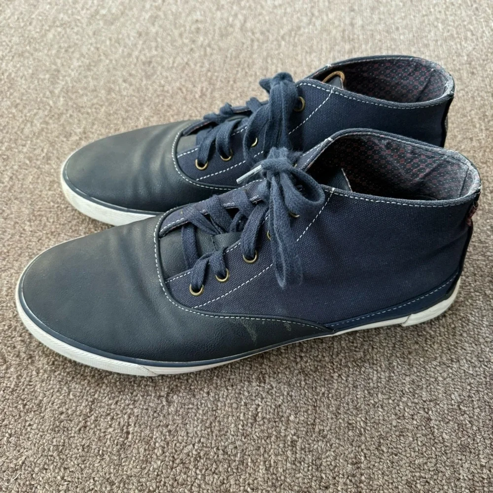 Ben Sherman Men Size 11.5 High Top Fashion Lace Sneakers Shoes Blue‎